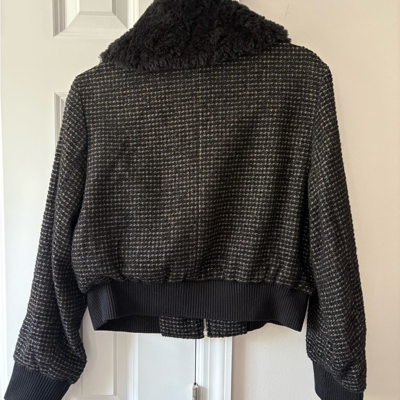 Club Monaco Mixed Media Bomber Jacket - Picture 3 of 11